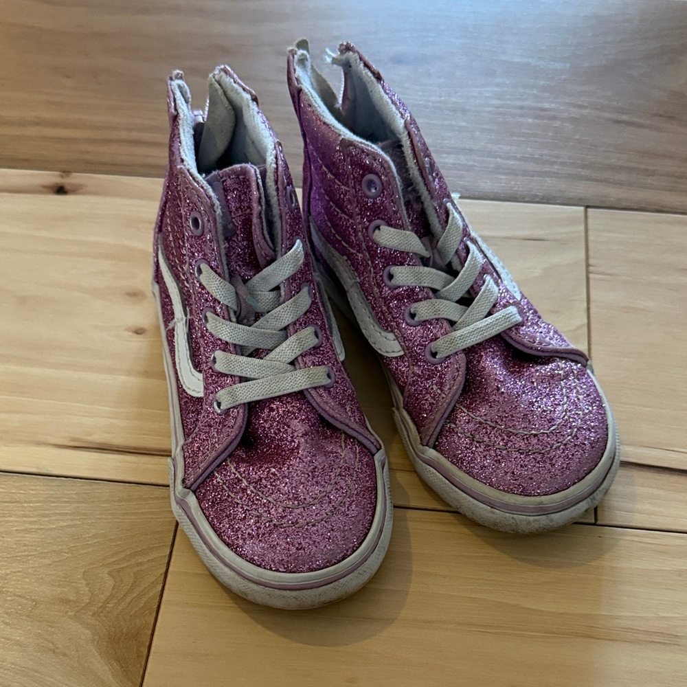 Vans Glittery Pink Kids High-Top Sneakers